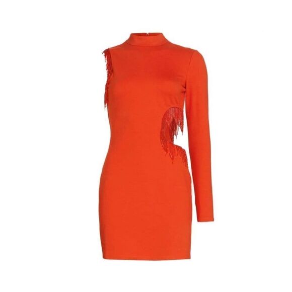 STAUD Beaded Mini Bodycon Dress size XL - Picture 4 of 13